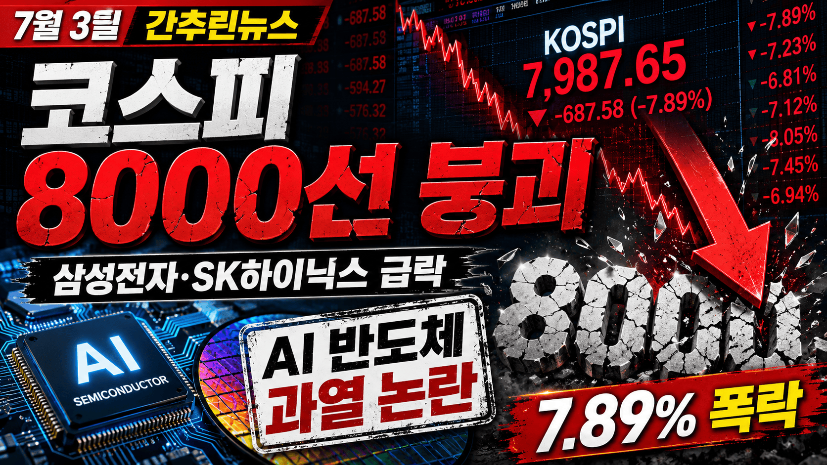코스피 8000선 붕괴